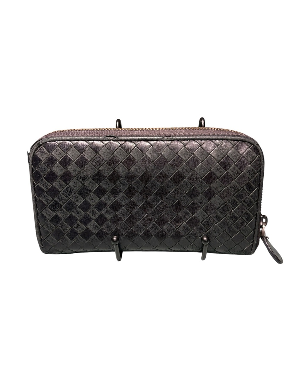 Bottega Veneta Black Intrecciato Nappa Leather Zip-Around Wallet